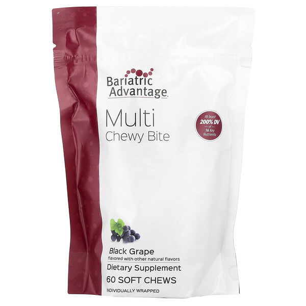 Multi Chewy Bite, Black Grape, 60 Soft Chews Bariatric Advantage