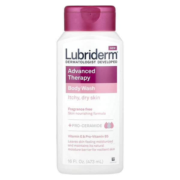 Advanced Therapy Body Wash, Itchy, Dry Skin, Fragrance Free, 16 fl oz (473 ml) Lubriderm