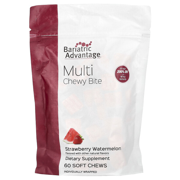 Multi Chewy Bite, Strawberry Watermelon, 60 Soft Chews Bariatric Advantage