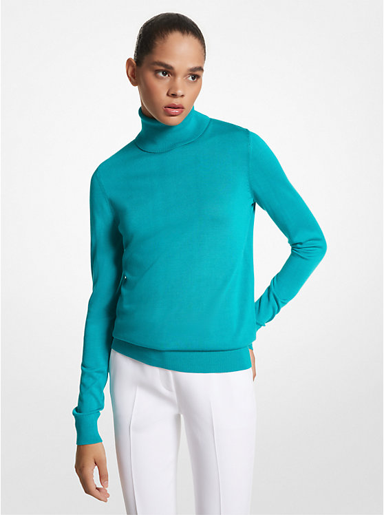 Featherweight Silk Turtleneck Sweater MICHAEL KORS COLLECTION