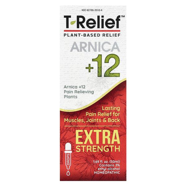 T-Relief, Plant-Based Relief Arnica +12, Extra Strength, 1.69 fl oz (50 ml) MediNatura