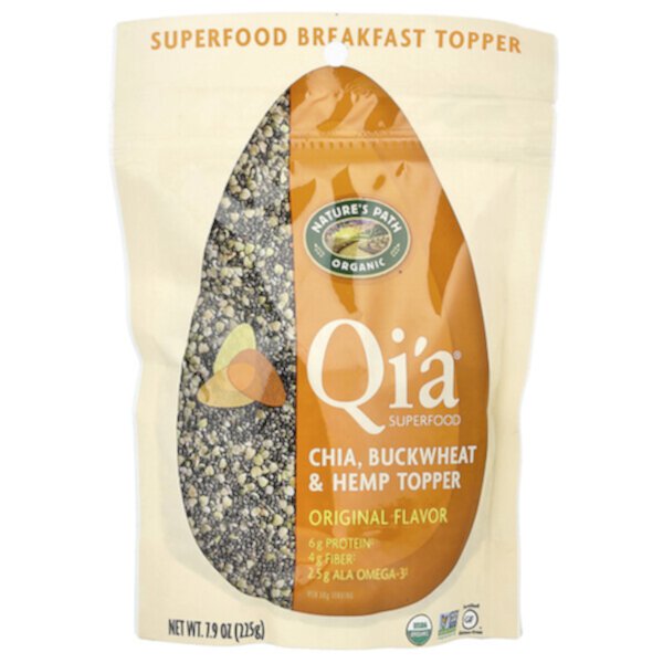 Organic Qi'a Superfood, Chia, Buckwheat & Hemp Topper, Original, 7.9 oz (225 g) Nature's Path