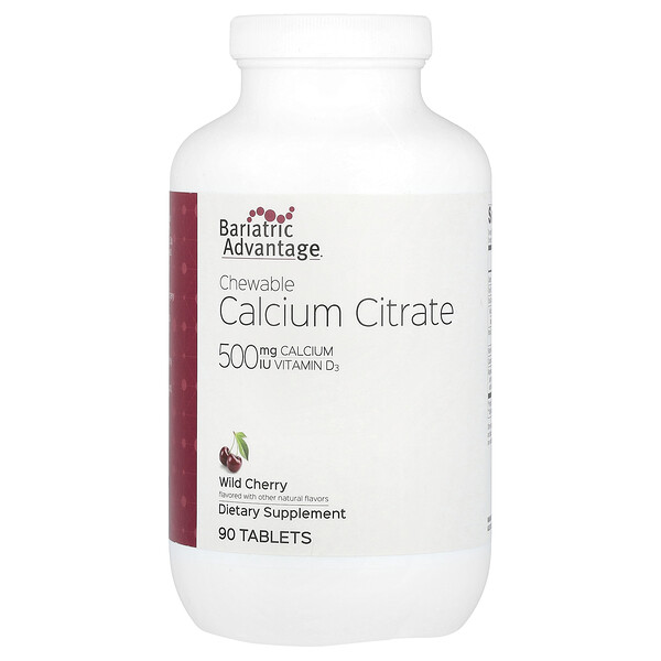 Chewable Calcium Citrate, Wild Cherry, 90 Tablets Bariatric Advantage