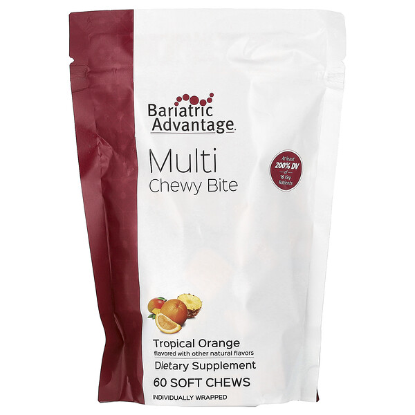 Multi Chewy Bite, Tropical Orange, 60 Soft Chews Bariatric Advantage