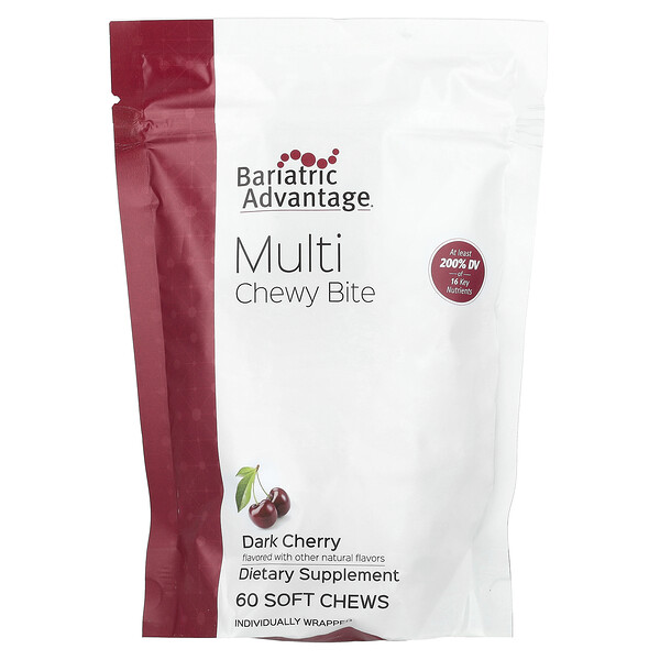 Multi Chewy Bite, Dark Cherry, 60 Soft Chews Bariatric Advantage