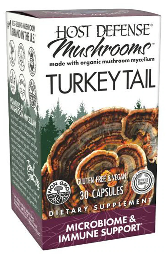 Mushrooms Organic Turkey Tail Capsules -- 30 Capsules Host Defense