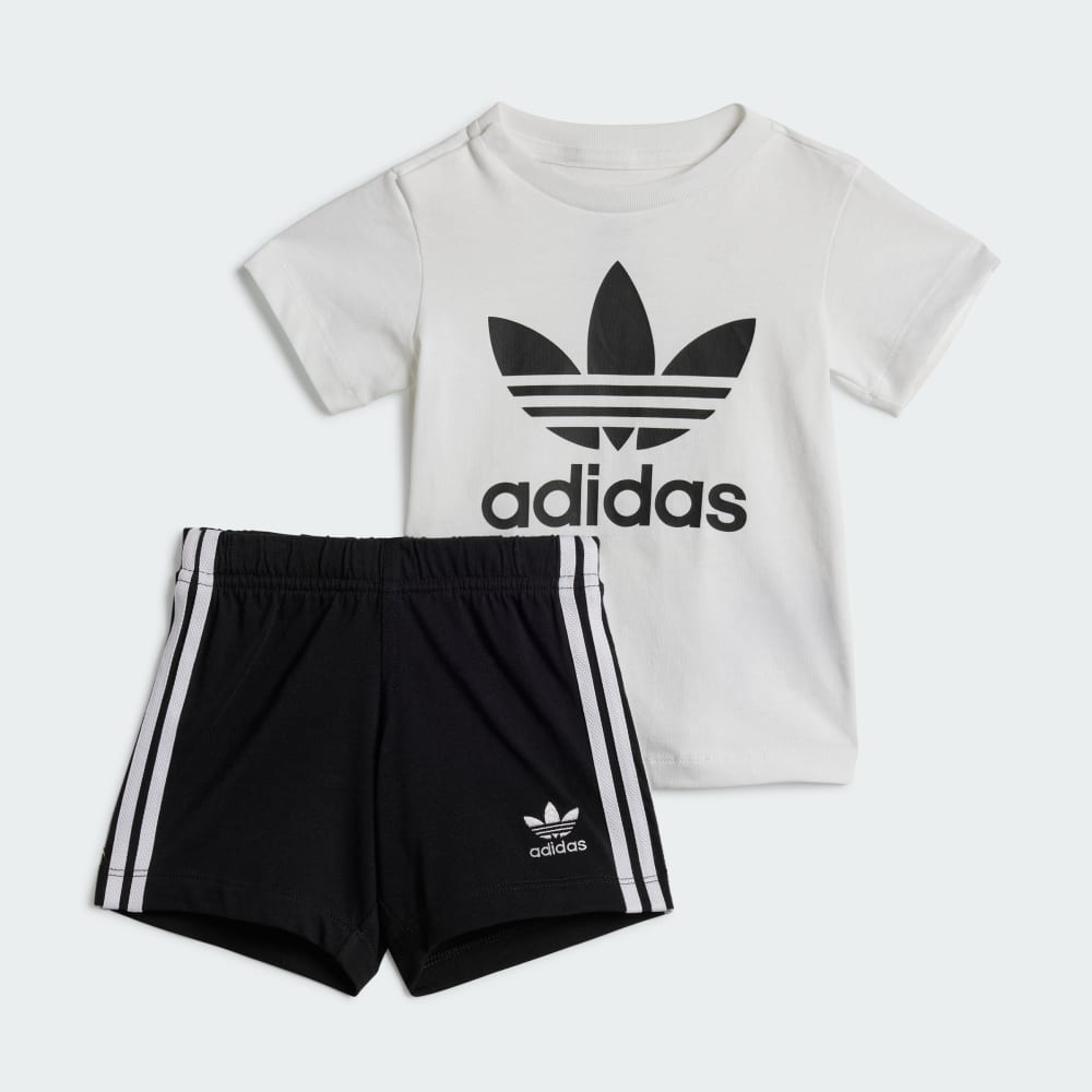 Детский комплект из футболки и шорт adidas Originals с эластичным поясом и логотипом Adidas Originals