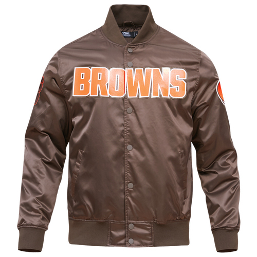 Pro Standard Browns Big Logo Satin Jacket Pro Standard