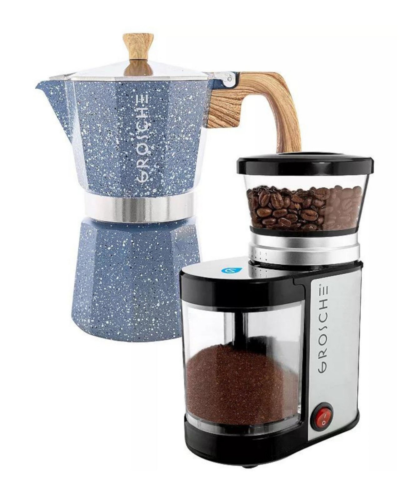 Grind Brew Duo: Milano Stone Moka Pot Bremen Burr Grinder Grosche