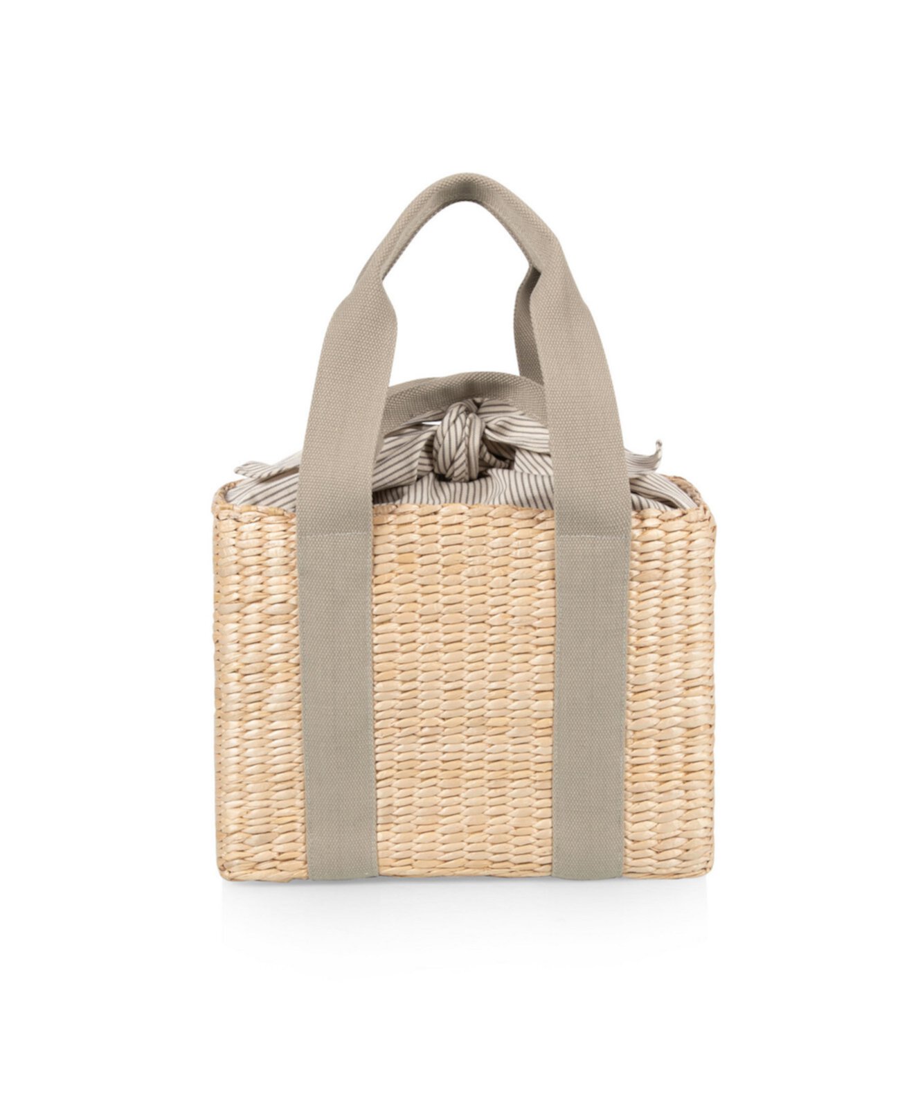 Parisian Woven Seagrass Insulated Tote Bag Picnic Time