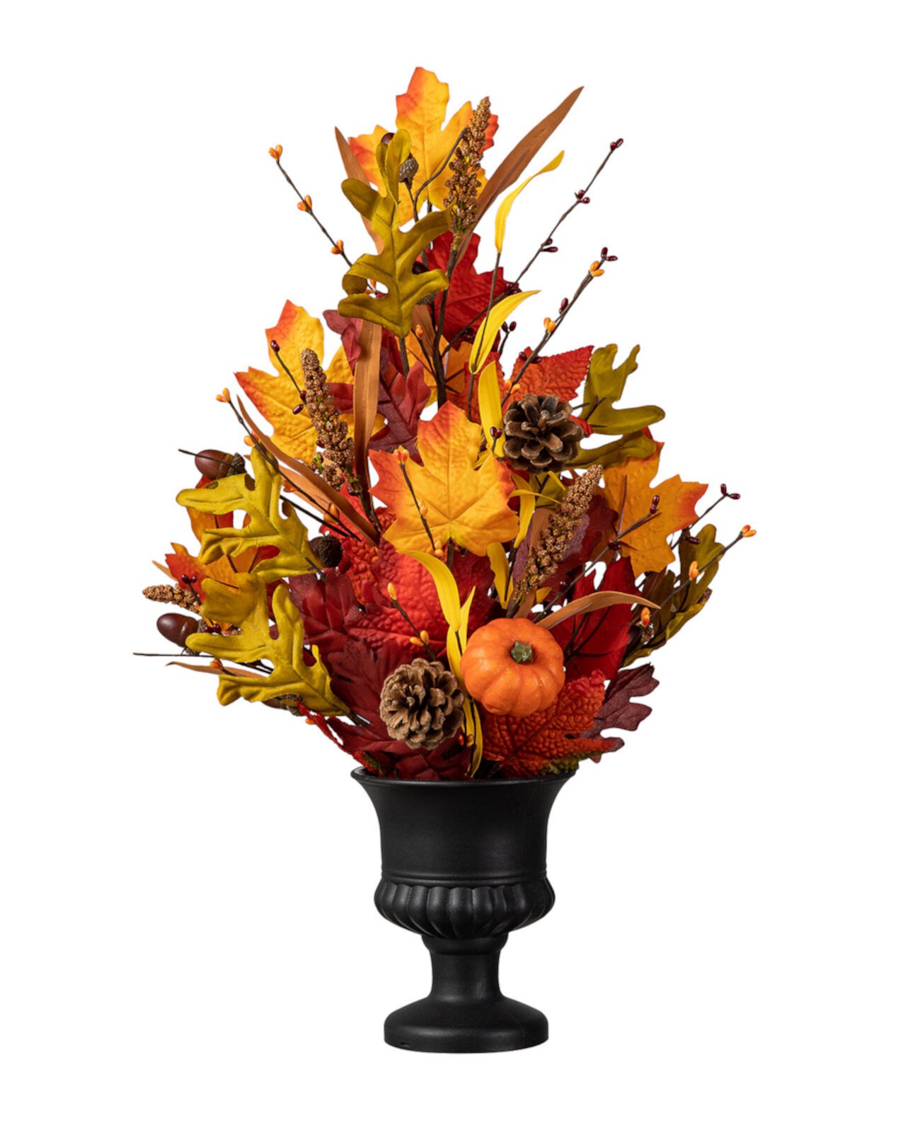 24"H Fall Maple Leaf Urn Table Tree Glitzhome