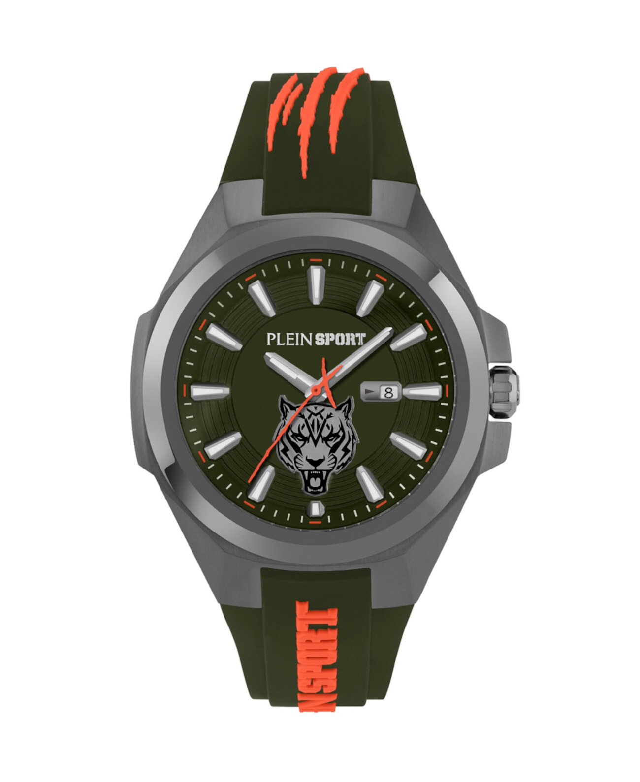 Смарт часы Plein Sport Tigermaster три стрелки с датой зеленый силикон 47MM Plein Sport