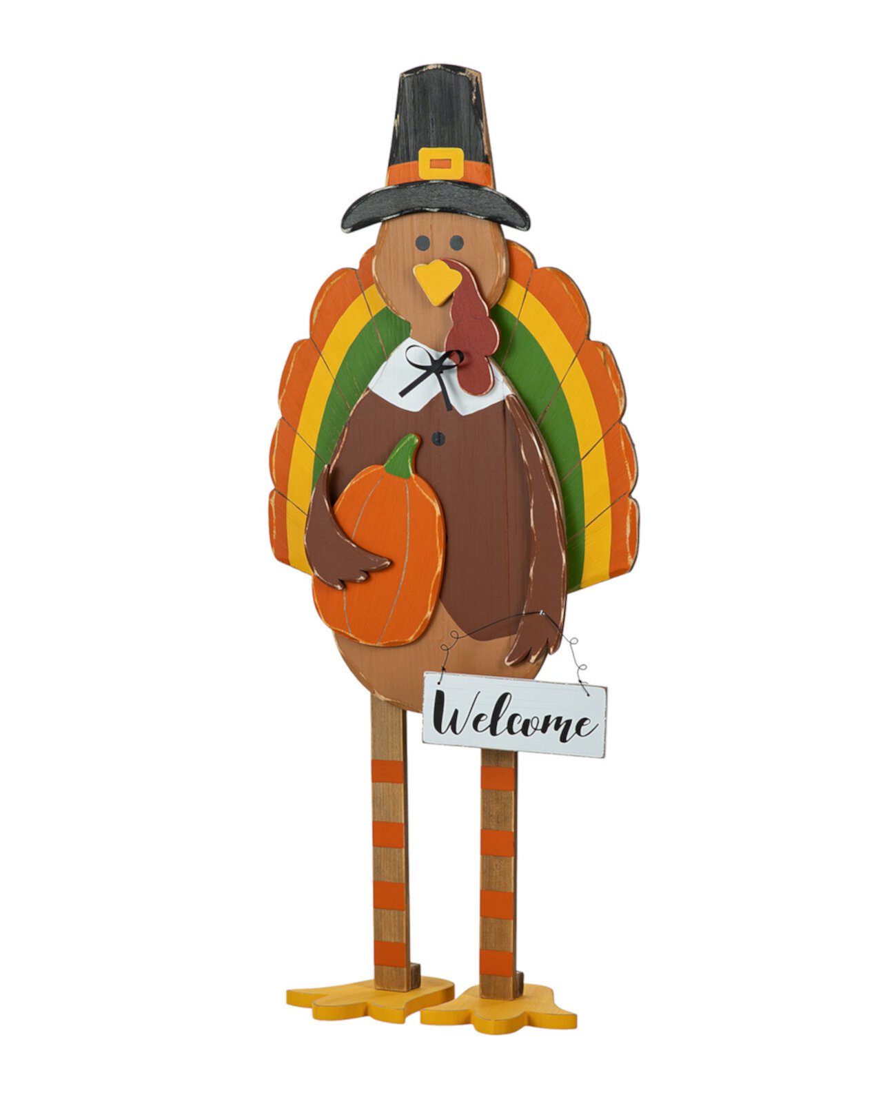 30.25"H Thanksgiving Wooden Turkey Porch Decor Glitzhome