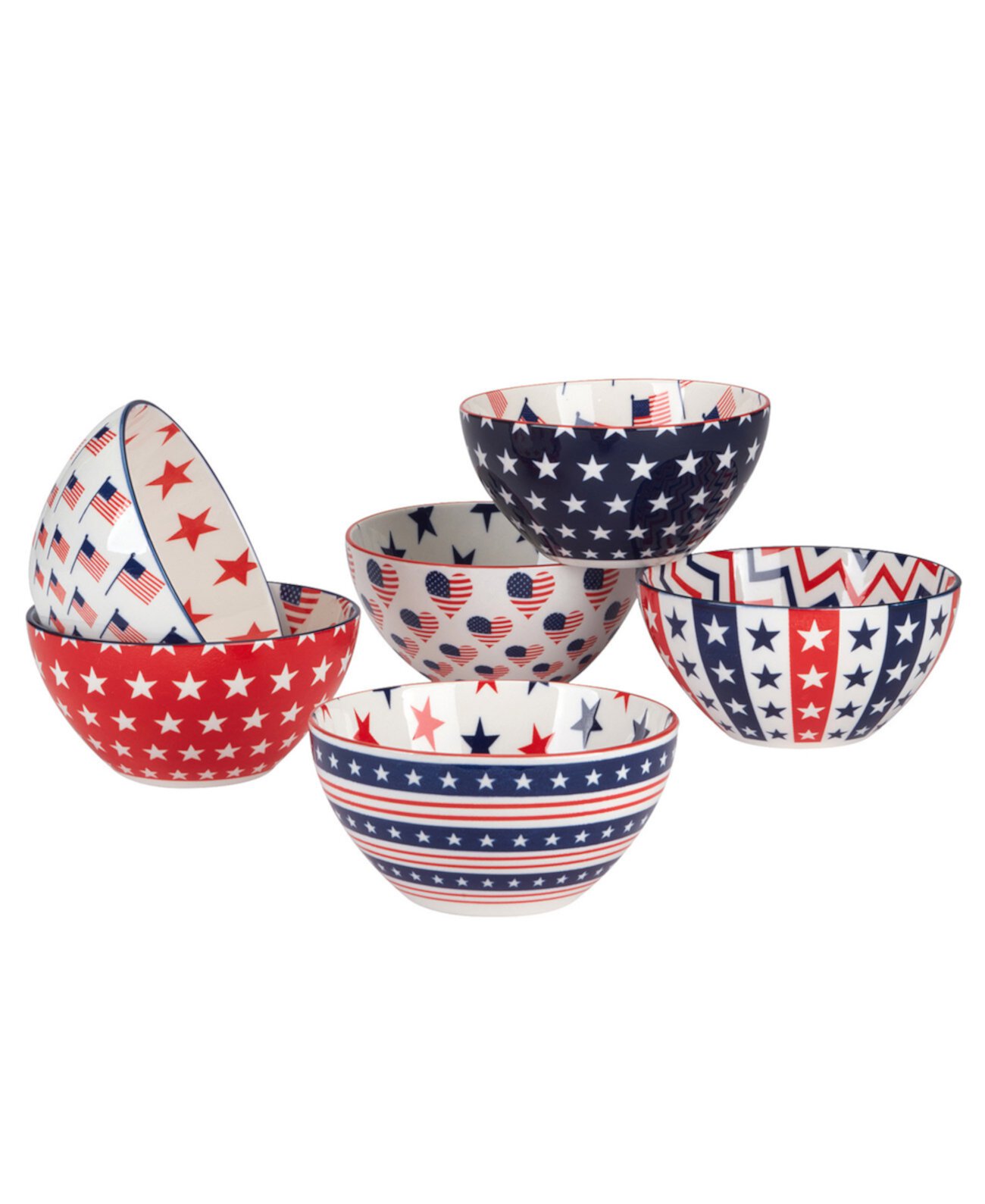 Patriotic Set of 6 Bowls Certified International