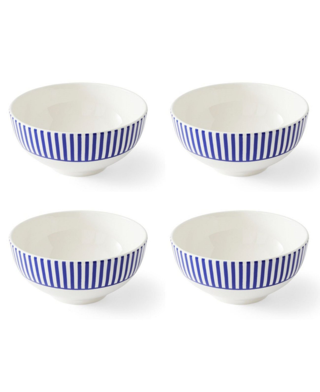 Blue Italian Steccato Rimless Bowls, Set of 4 Spode
