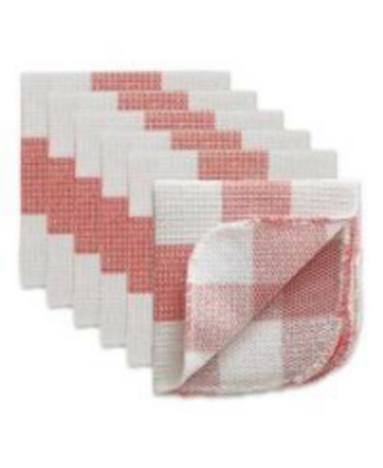 Scrubber Dishcloths Collection Windowpane Dishrag Set, 12x12", Red Buffalo Check, 6 Piece Design Imports