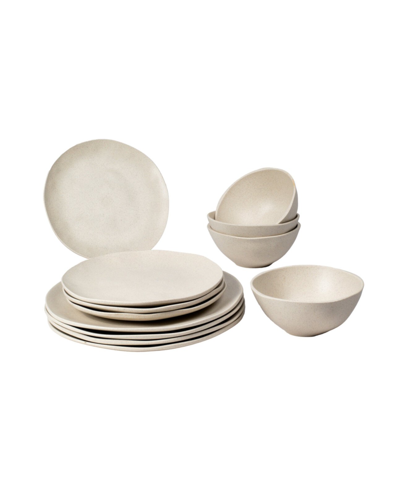 Organic Coupe Wheat 12 Piece Dinnerware Set, Service for 4 TarHong