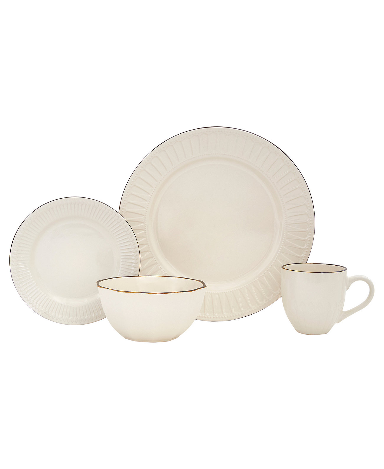 Belle Ivory 16 Pc. Dinnerware Set, Service for 4 Baum