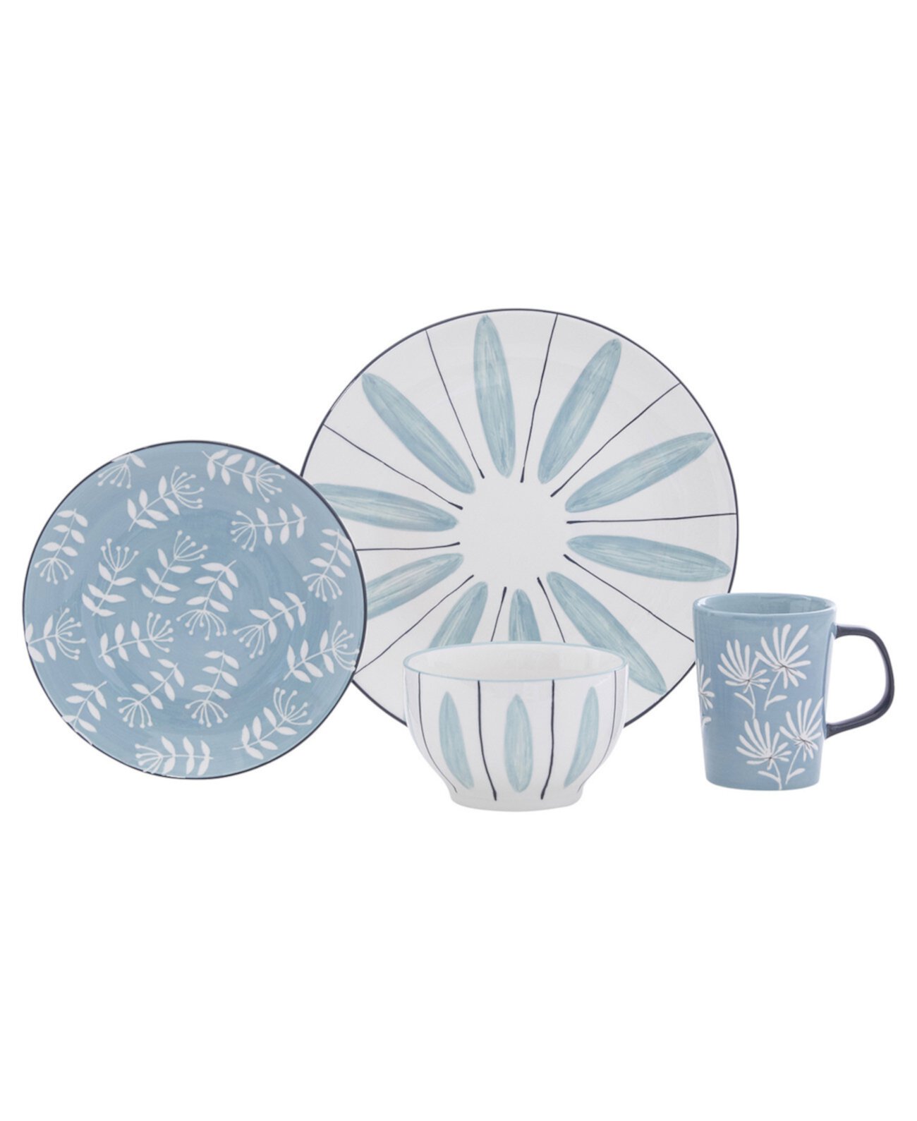 Wilson Blue 16 Pc. Dinnerware Set, Service for 4 Baum