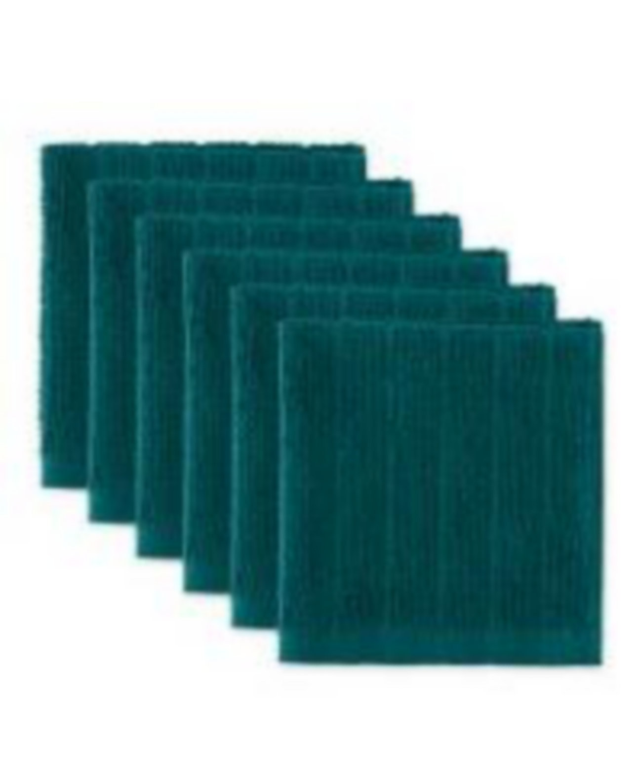 Basic Terry Collection Solid Windowpane Dishcloth Set, 12x12", Teal, 6 Count Design Imports