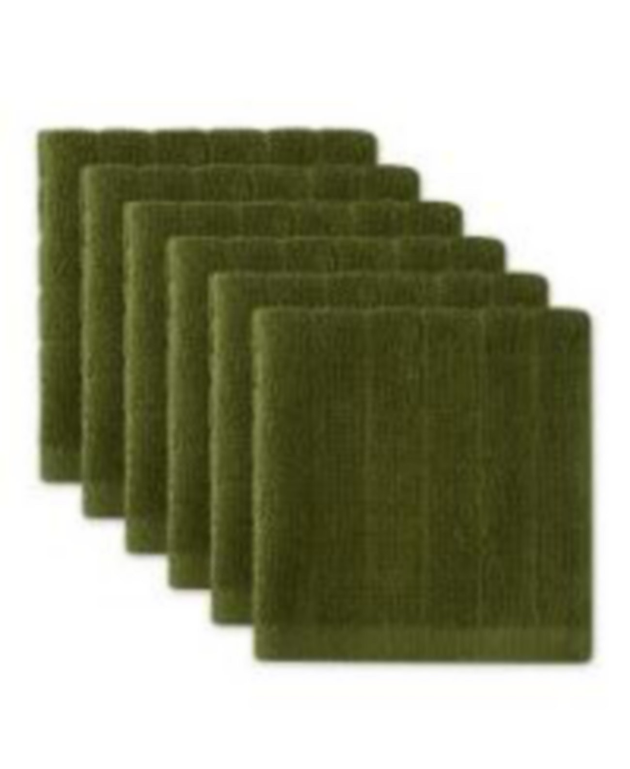 Basic Terry Collection Solid Windowpane Dishcloth Set, 12x12", Sage, 6 Count Design Imports