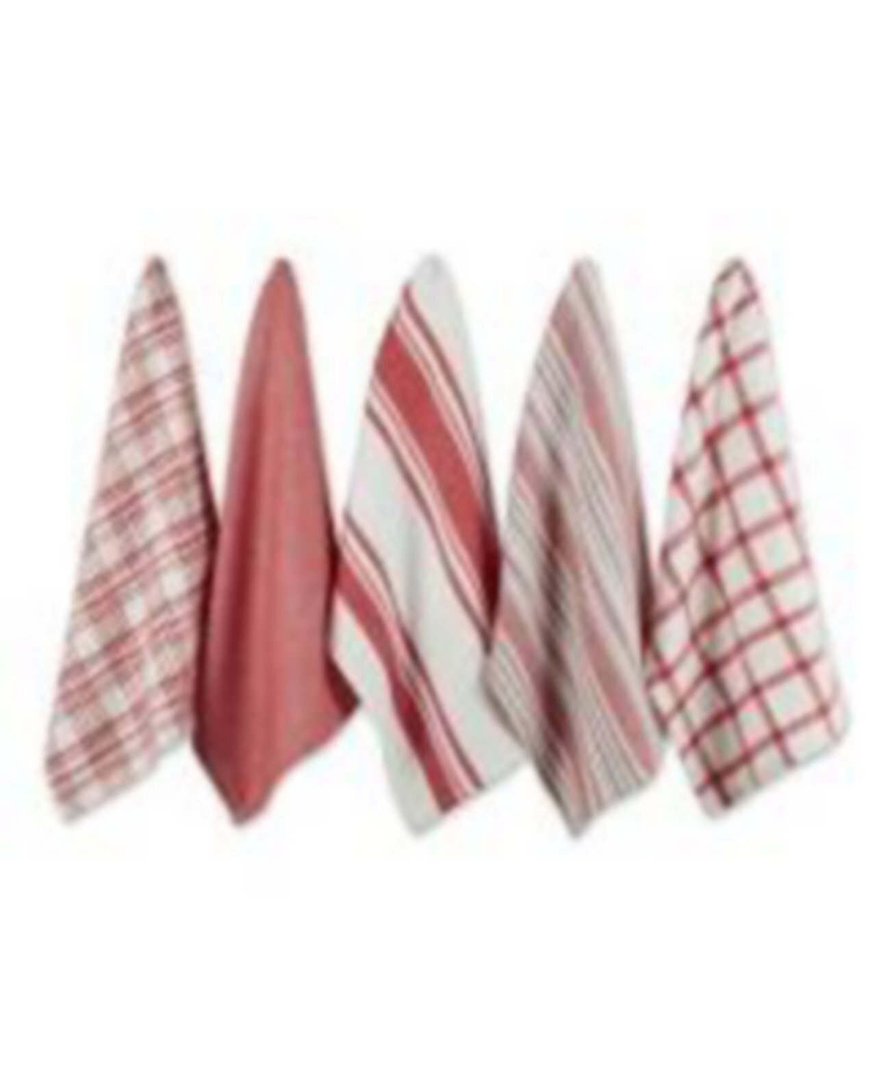 Assorted Woven, Kitchen Dishtowel Set, 18x28", Red, 5 Piece Design Imports