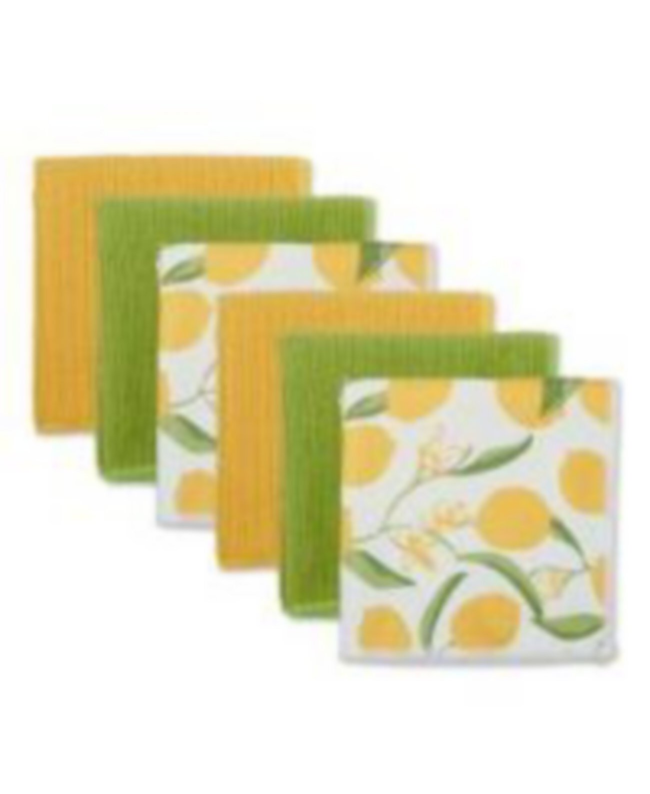 Cleaning Collection Multi-Purpose Microfiber, Lemon Print, Dishcloth Set Design Imports