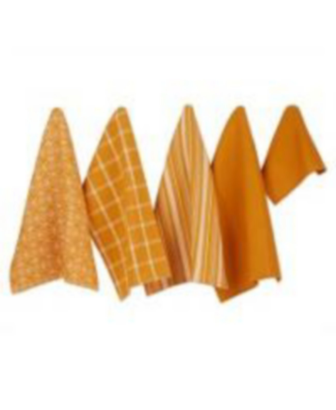 Assorted Woven Kitchen Set, Dishtowel, 18x28", Dishcloth, 13x13", Pumpkin, 5 Piece Design Imports