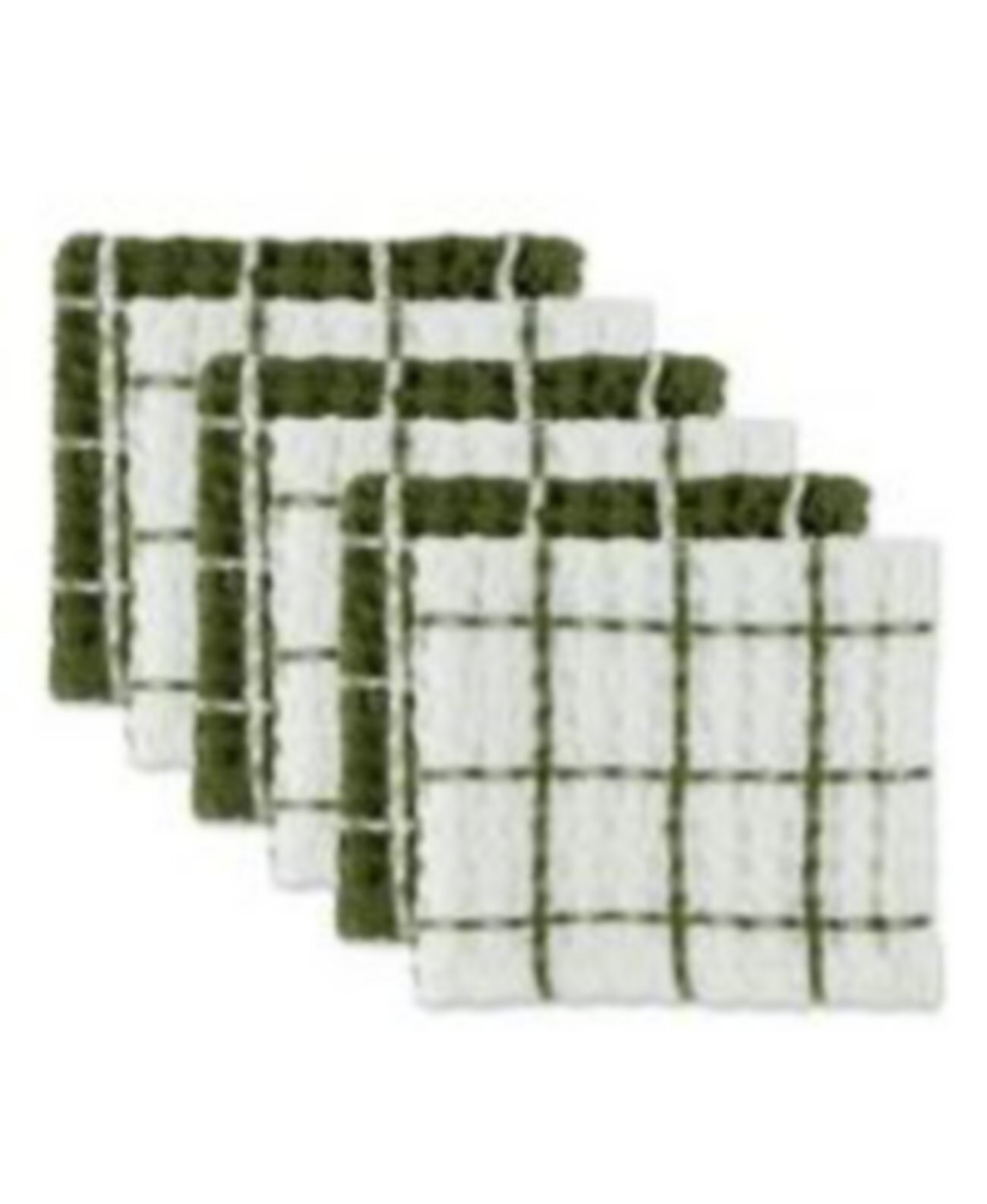 Washed Waffle Collection Oversized Preshrunk Ultra Absorbent, Dishcloth Set, 12x12", Sage, 6 Piece Design Imports