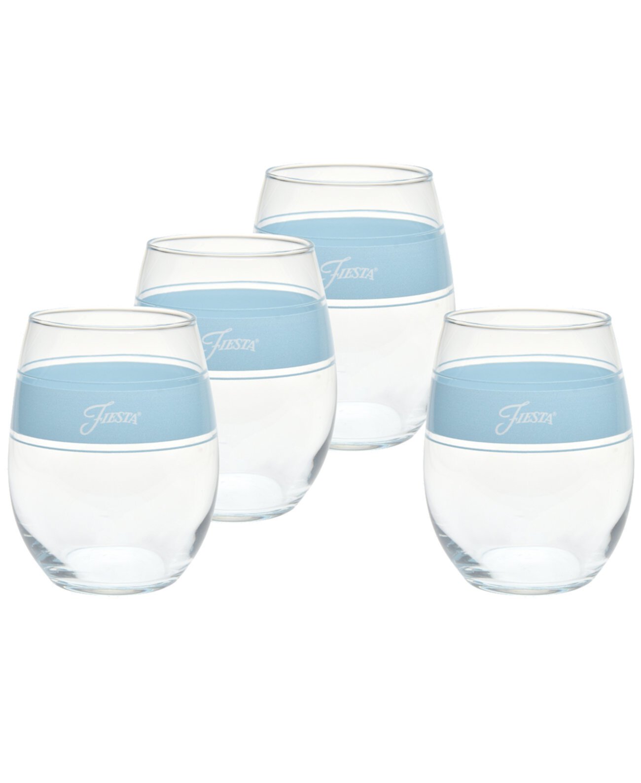 Sky Frame 15-Ounce Stemless Wine Glass Set of 4 FIESTA