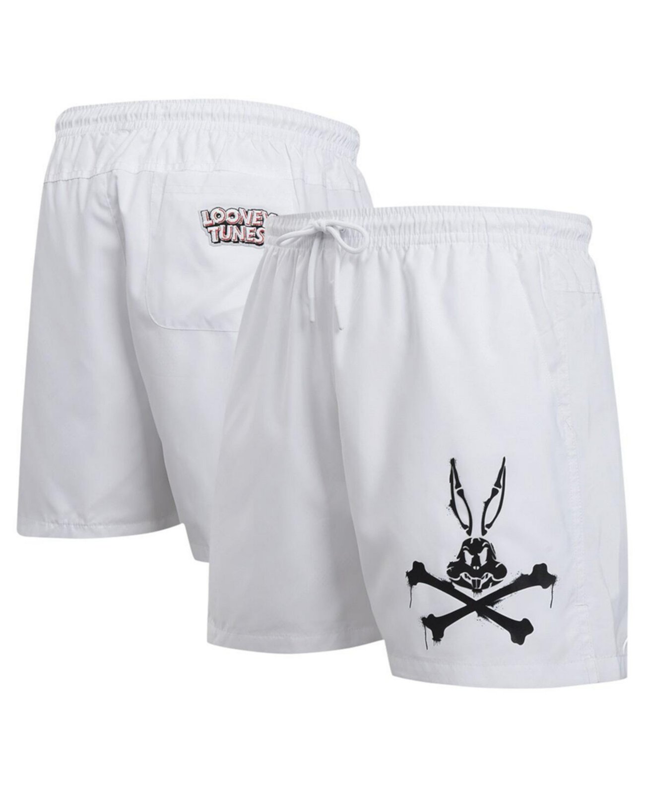 Men's White Looney Tunes Bugs Bunny Melted Skeleton Shorts Freeze Max