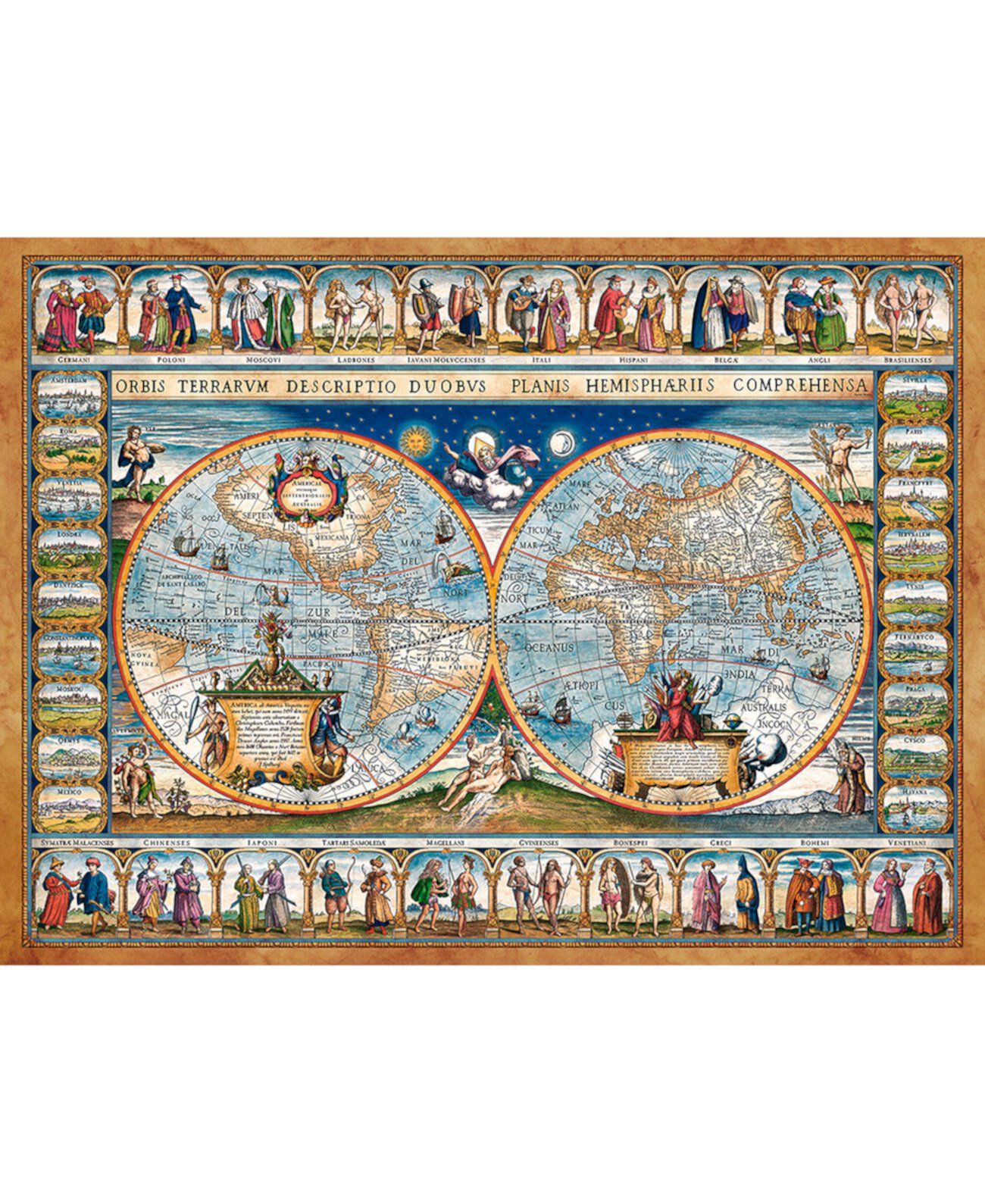 Map of the world, 1639 2000 Piece Jigsaw Puzzle Castorland