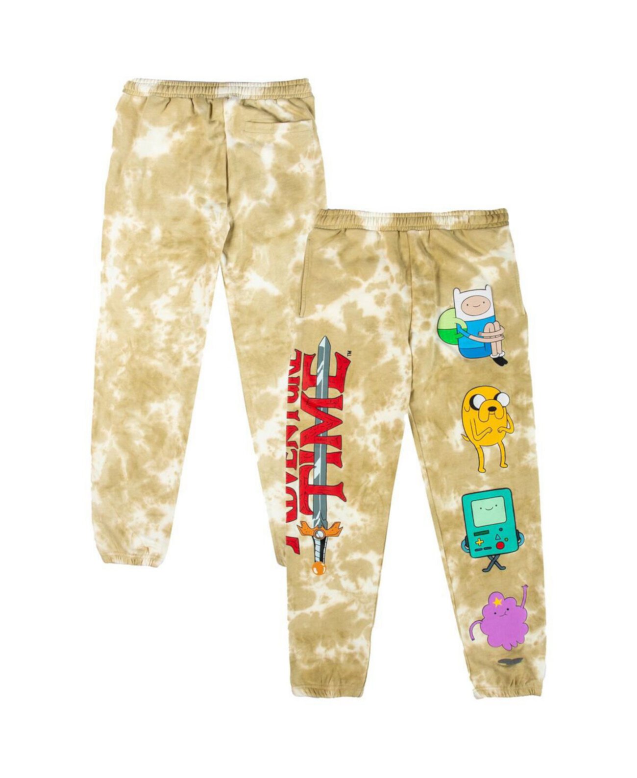 Men's Tan Adventure Time Tie-Dye Characters Sweatpants DUMBGOOD