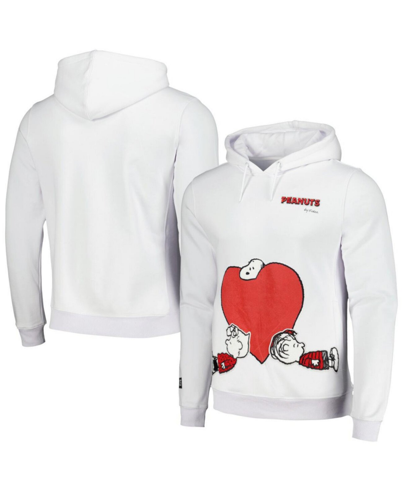 Men's White Peanuts Snoopy Loves Flowers Pullover Hoodie Freeze Max