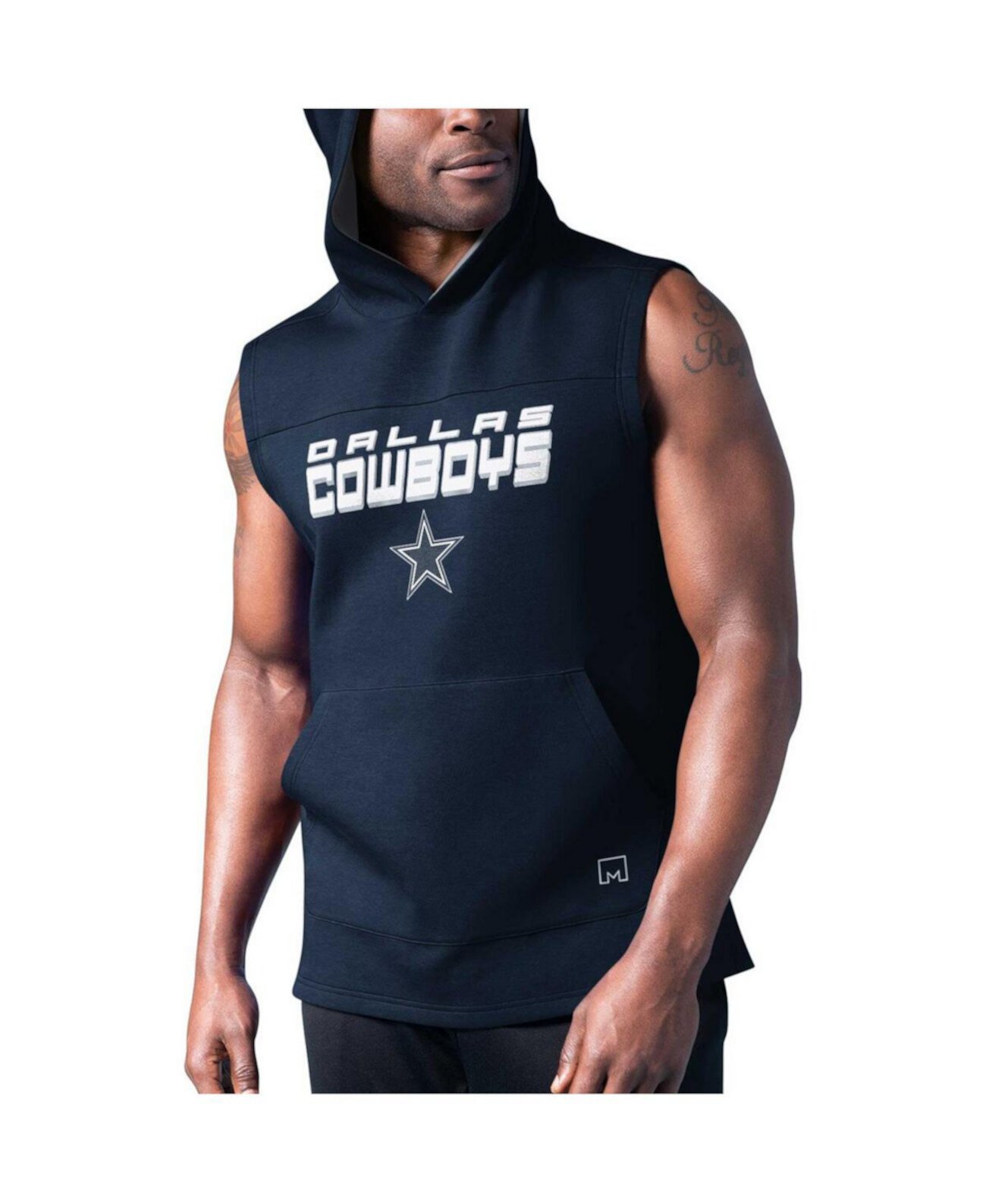 Мужская Джерси MSX by Michael Strahan Dallas Cowboys Captain Hoodie Tank Top MSX by Michael Strahan