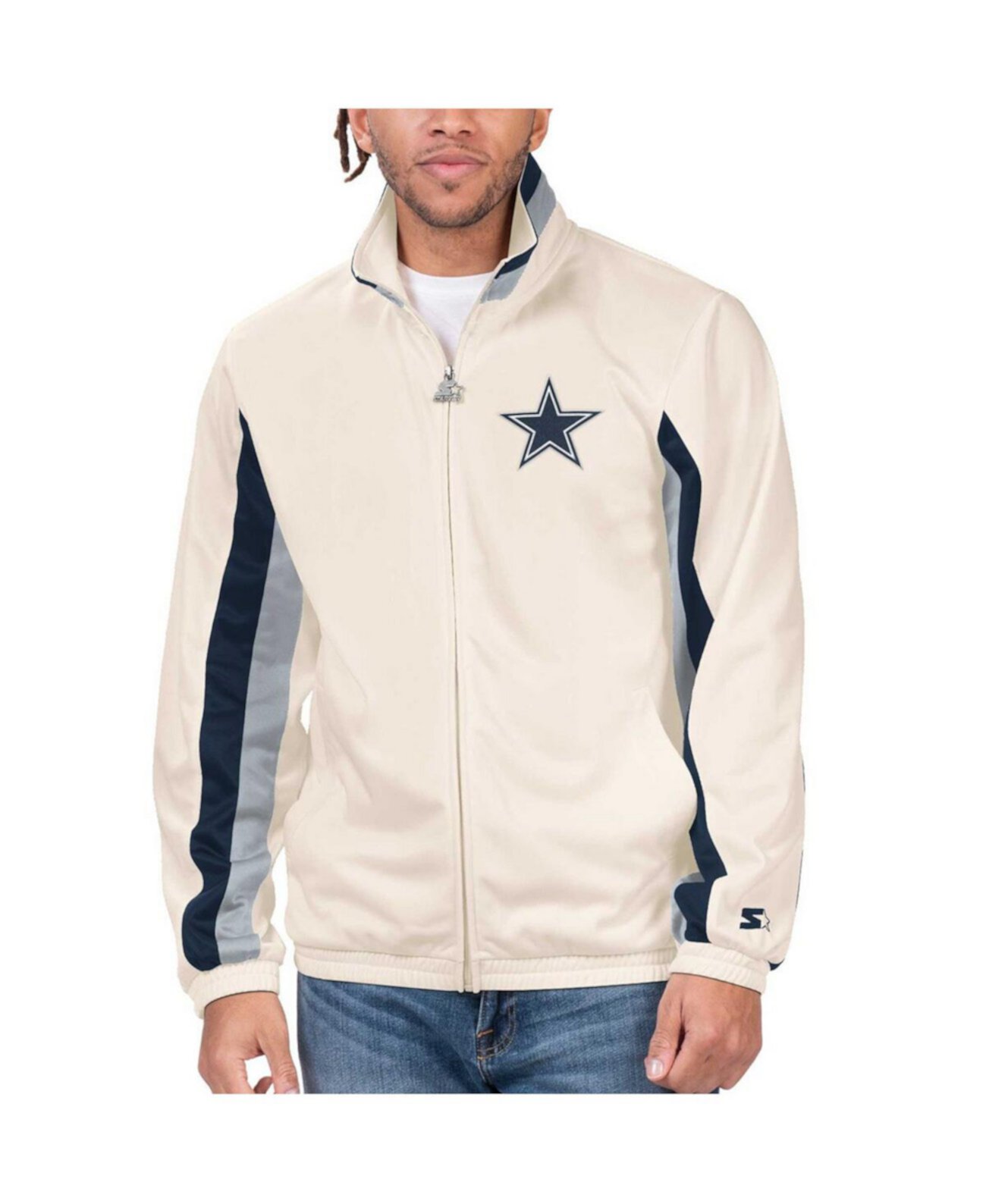 Men's White Dallas Cowboys Vintage-like Rebound Full-Zip Track Jacket Starter