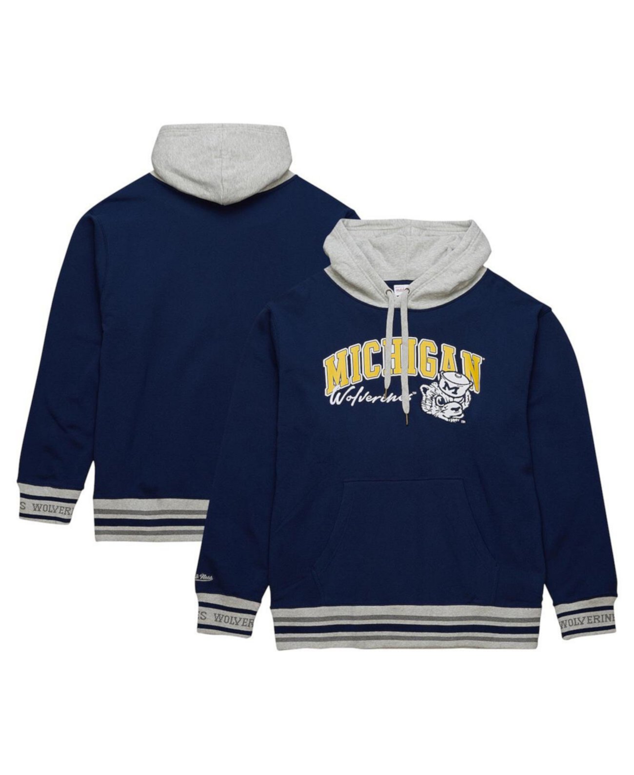 Мужское Худи Mitchell & Ness Флисовый Пуловер Michigan Wolverines Mitchell & Ness