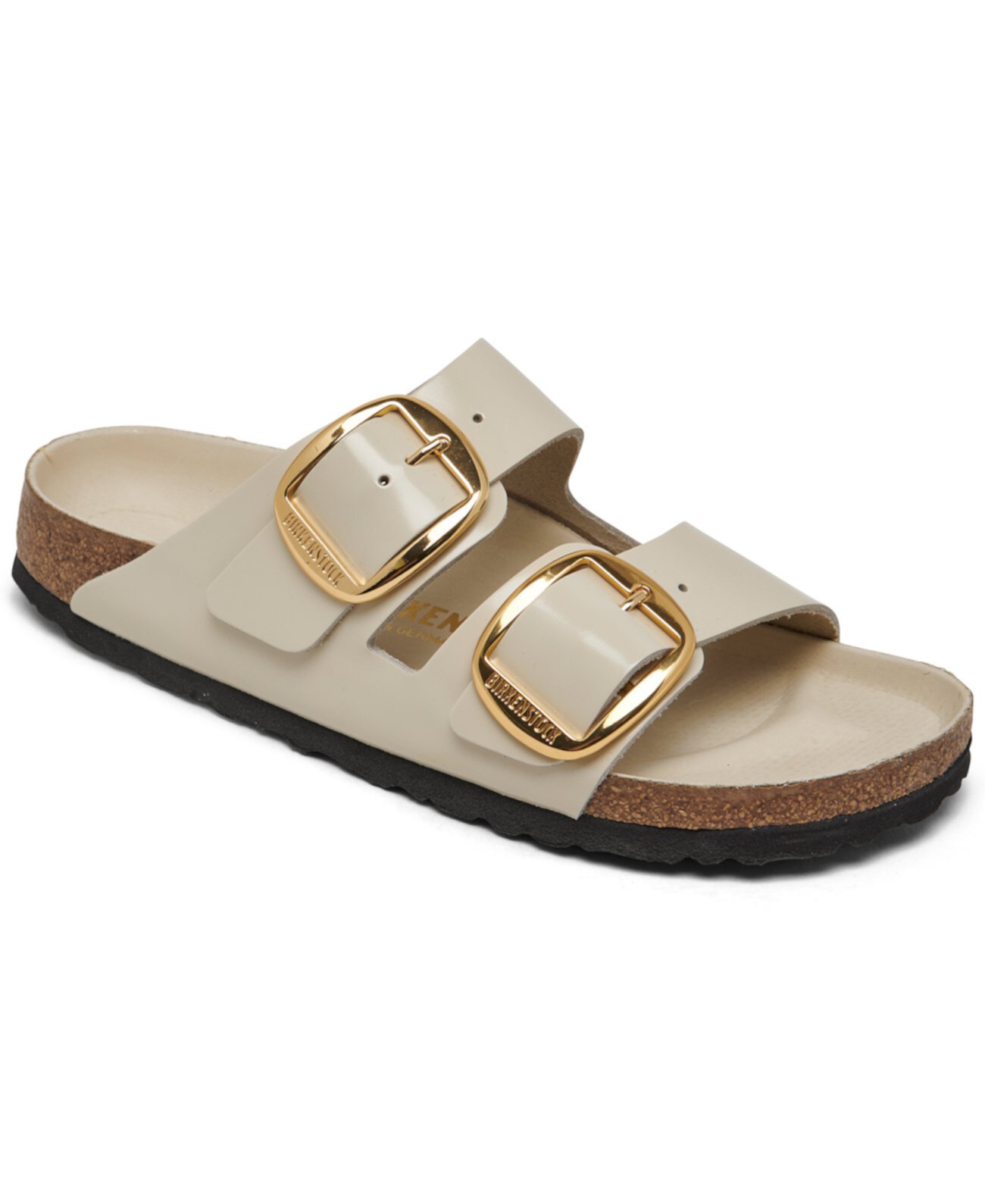 Женские шлепанцы Arizona Big Buckle High Shine Natural Leather Patent от Finish Line Birkenstock