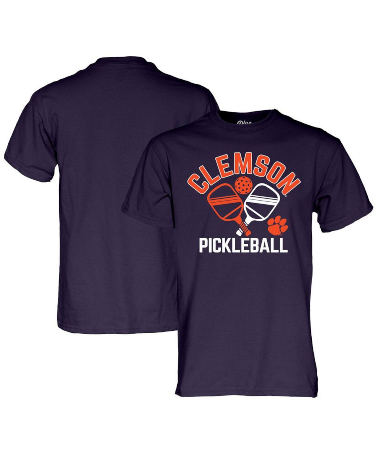 Men's Purple Clemson Tigers Pickleball Crossed Paddles T-Shirt Blue 84