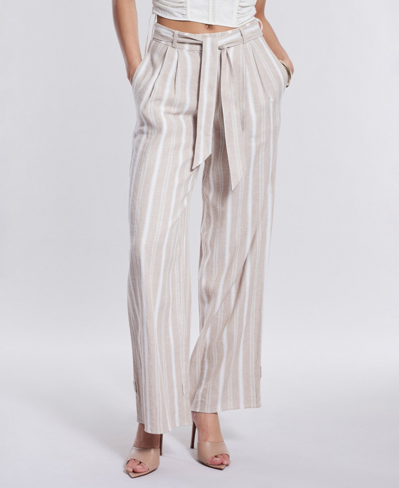 Women's Striped Wide-Leg Pants BCBG NEW YORK