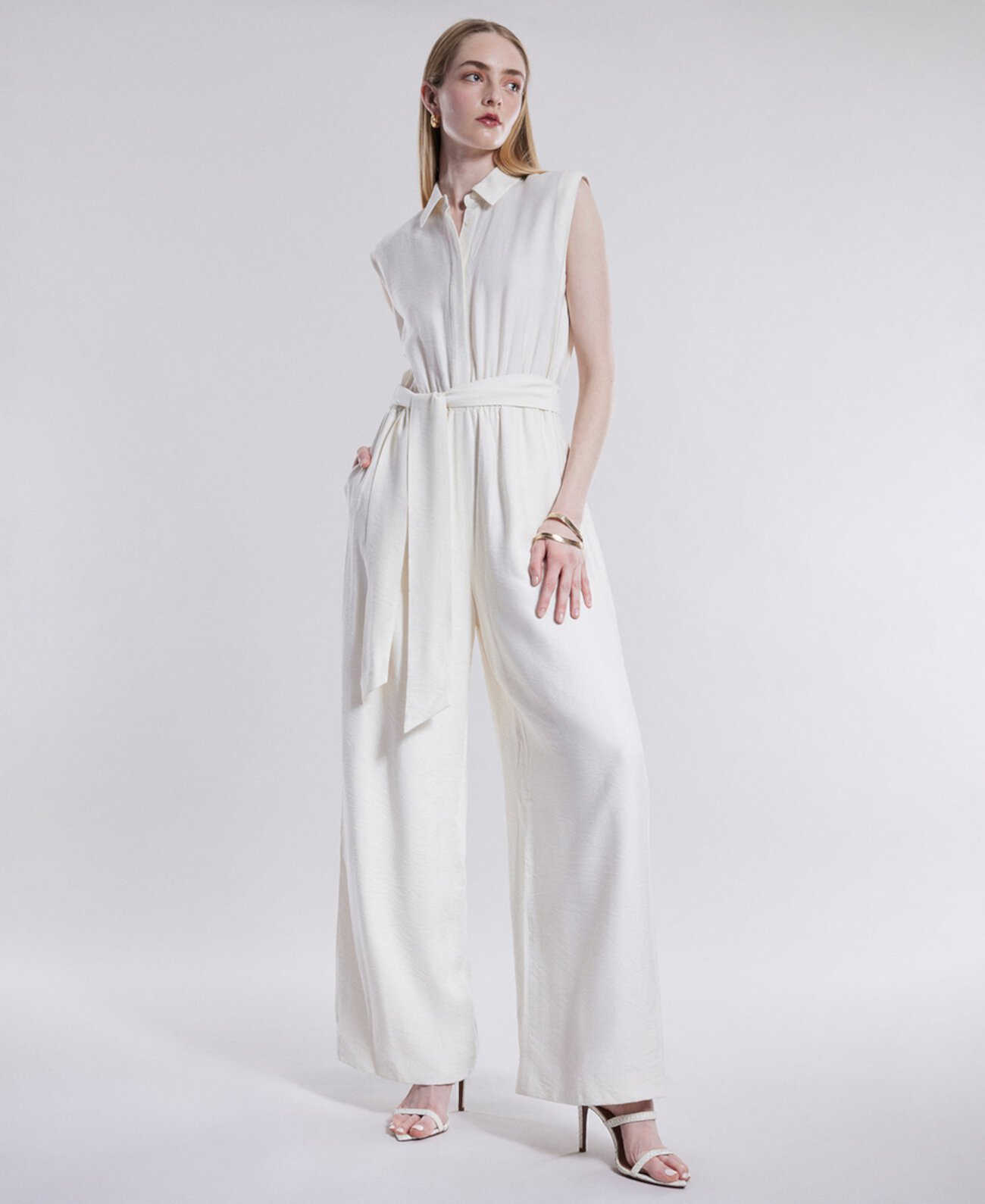 Women's Wide-Leg Sleeveless Jumpsuit BCBG NEW YORK