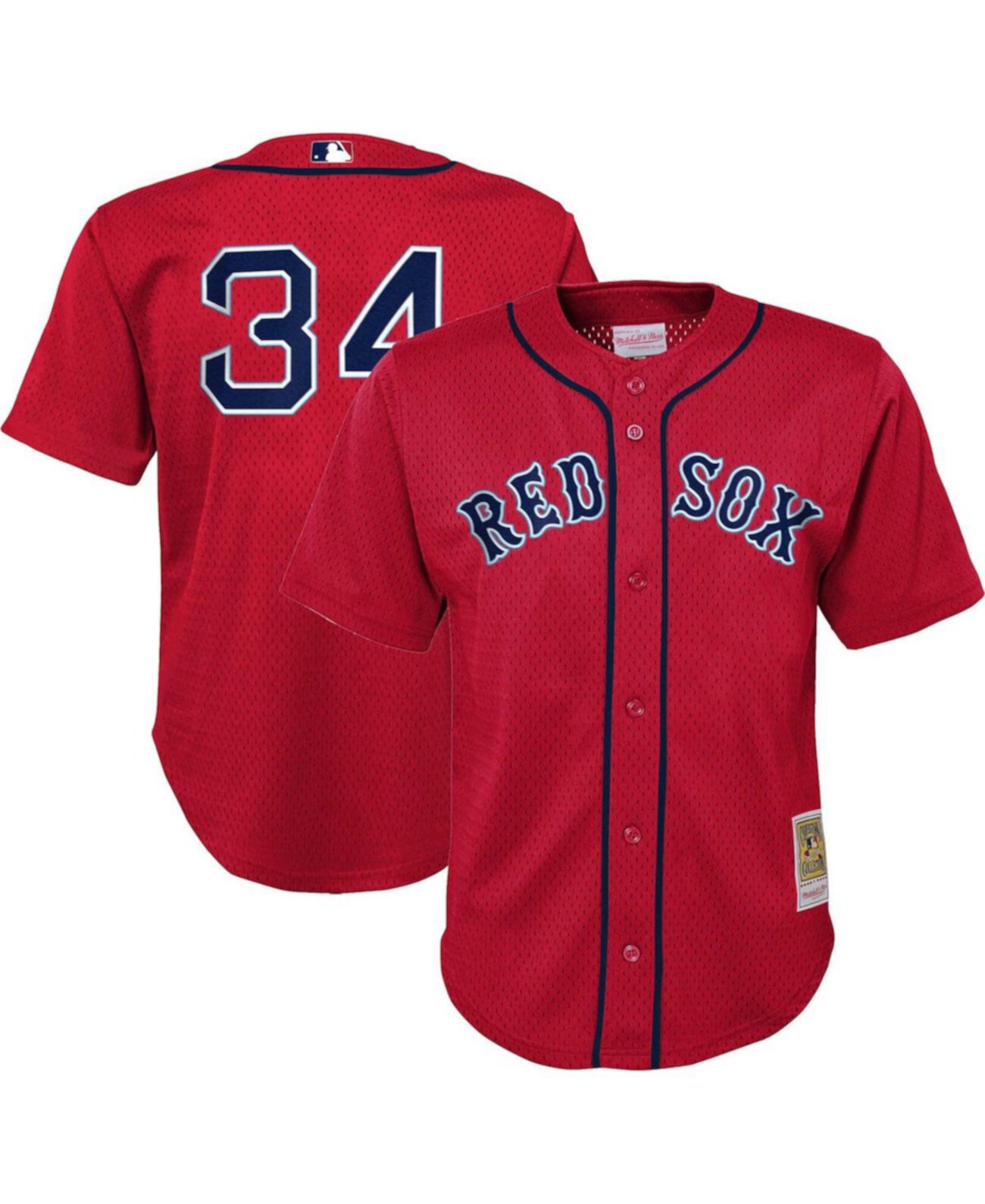 Детское Джерси Mitchell & Ness David Ortiz Красное Boston Red Sox Cooperstown Collection Сетчатое Тренировочное Джерси Mitchell & Ness