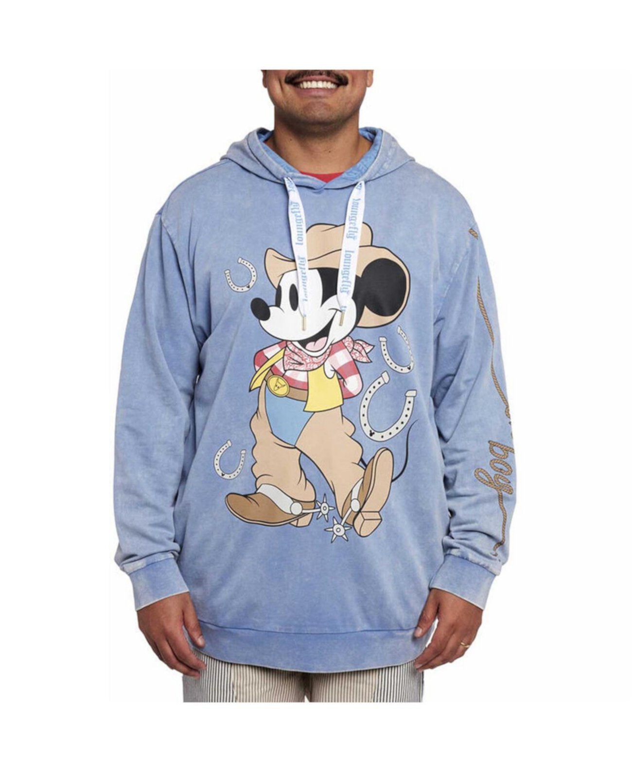 Unisex Blue Mickey Mouse Western Pullover Hoodie Loungefly