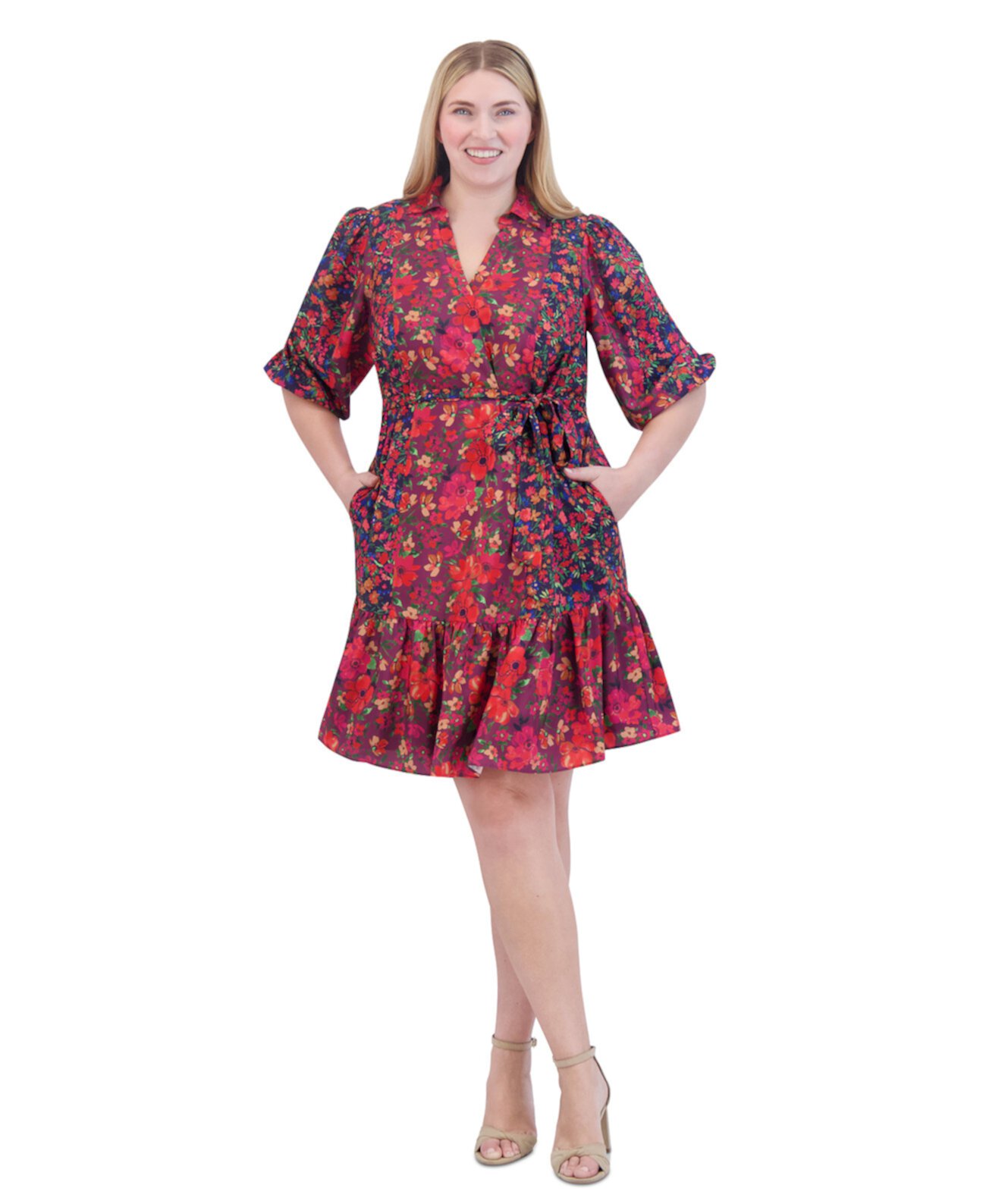 Plus Size Floral-Print Fit & Flare Dress Jessica Howard