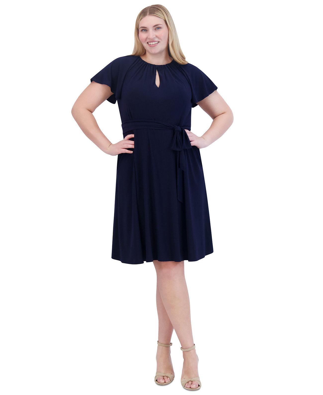 Plus Size Keyhole Fit & Flare Dress Jessica Howard