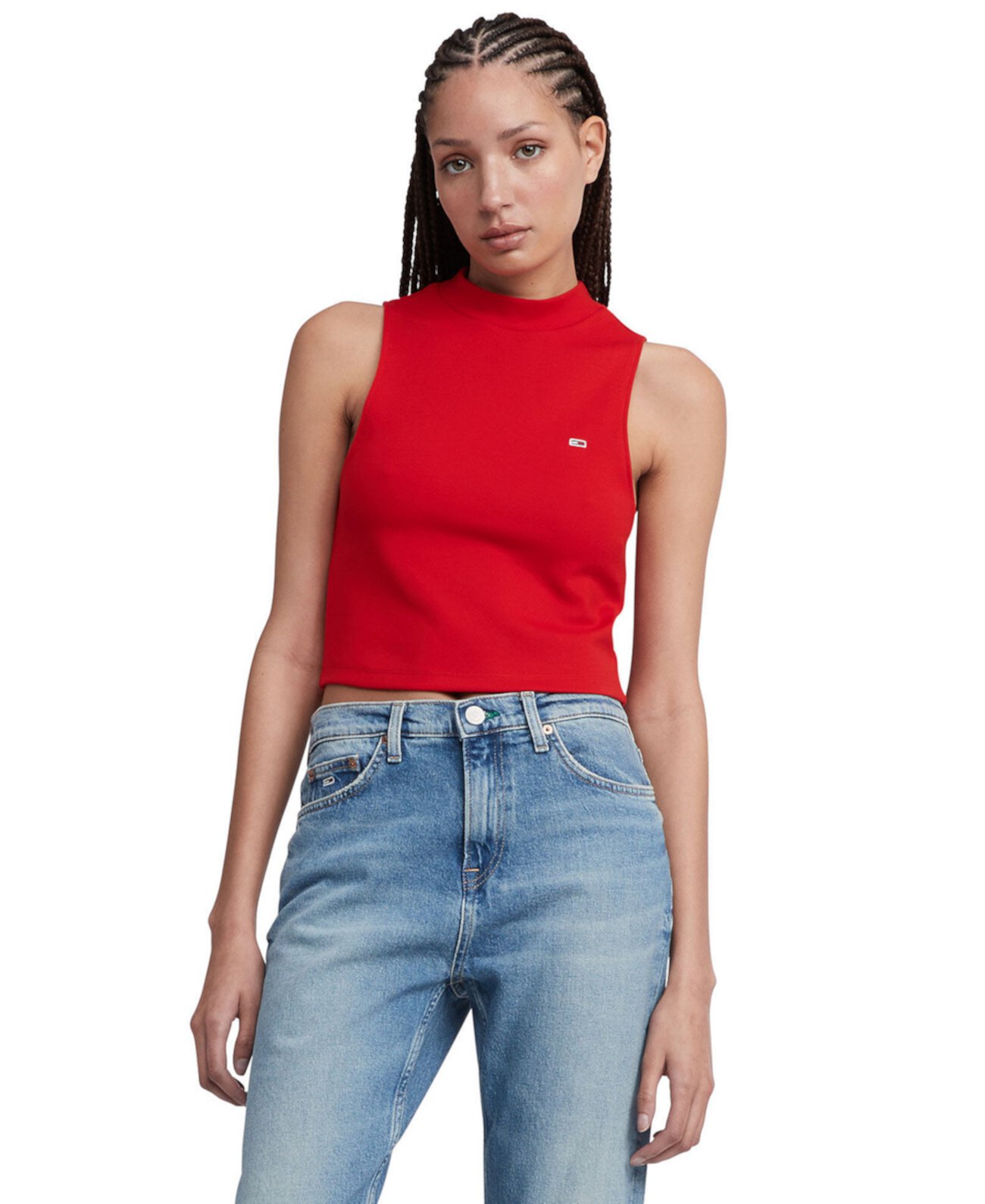 Женская Майка Tommy Jeans Cropped Mockneck Sleeveless Top Tommy Jeans