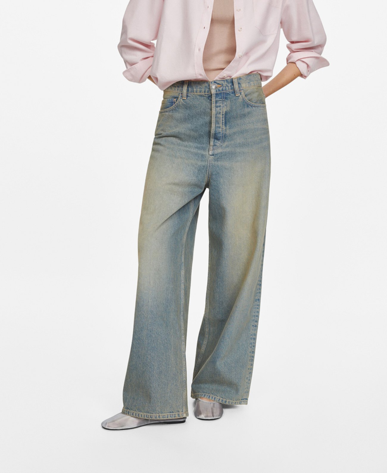 Women's Low-Rise Loose-Fit Wideleg Jeans MANGO