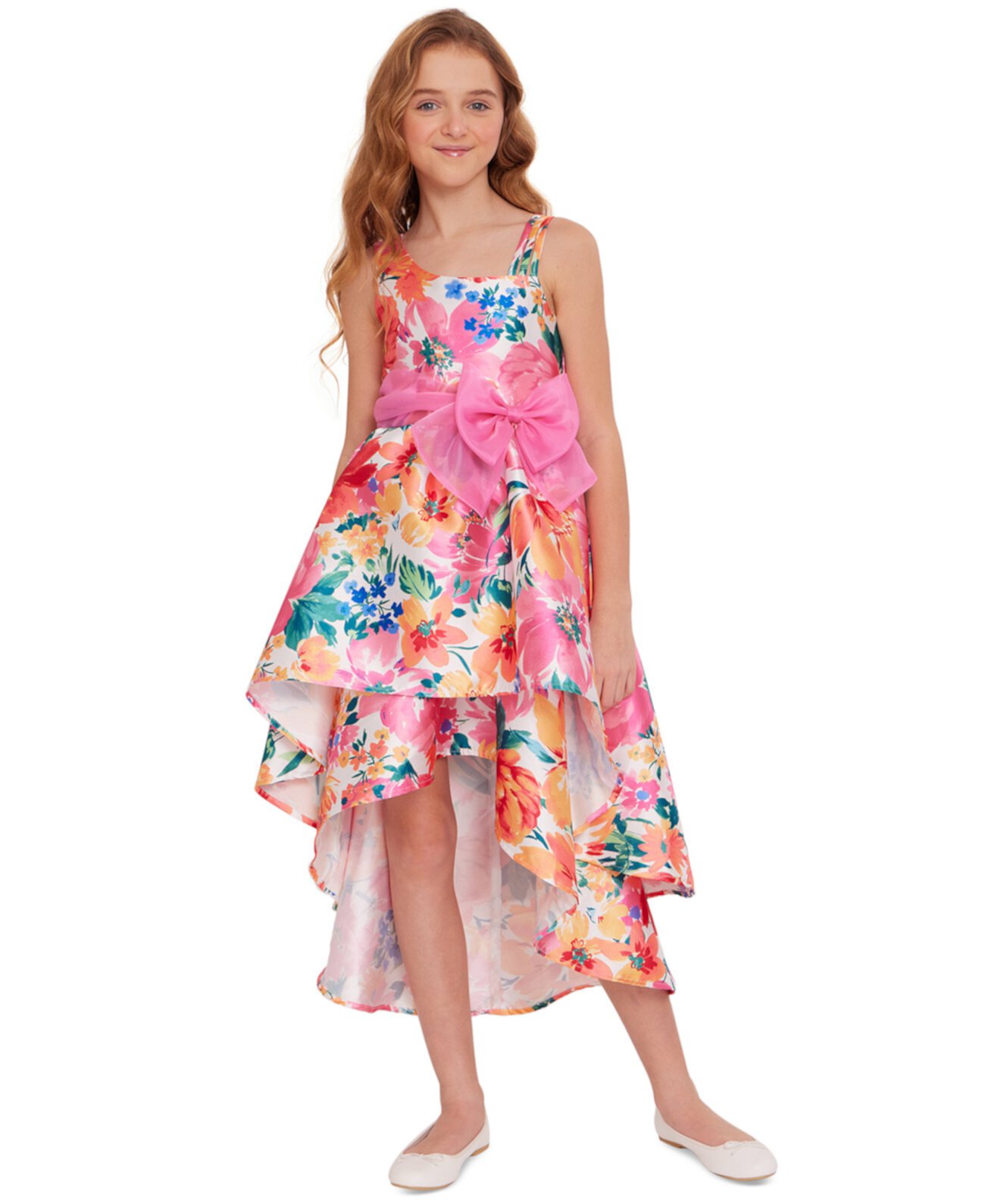 Сарафан Bonnie Jean Для девочек Big Girls Floral-Print Double-High-Low Dress Bonnie Jean