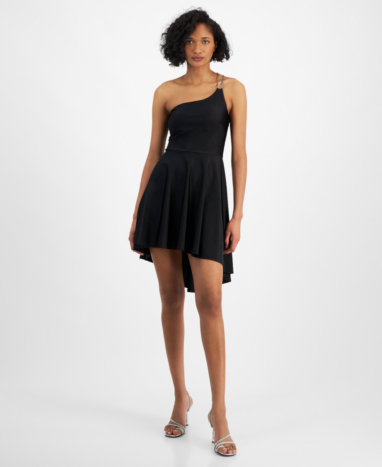 Juniors' One-Shoulder Double-Strap High-Low Dress City Studios