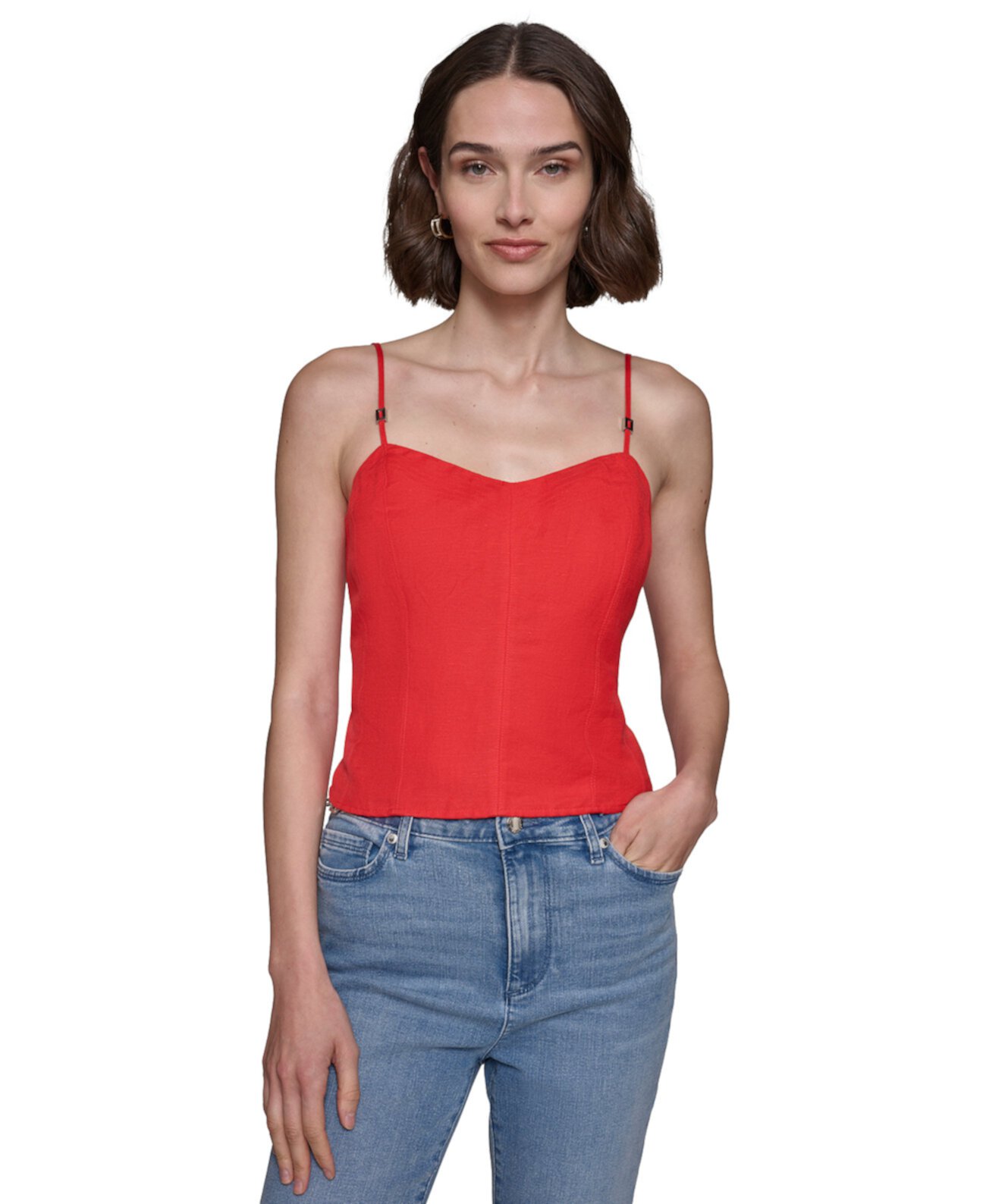 Women's Linen-Blend Camisole Top Karl Lagerfeld Paris